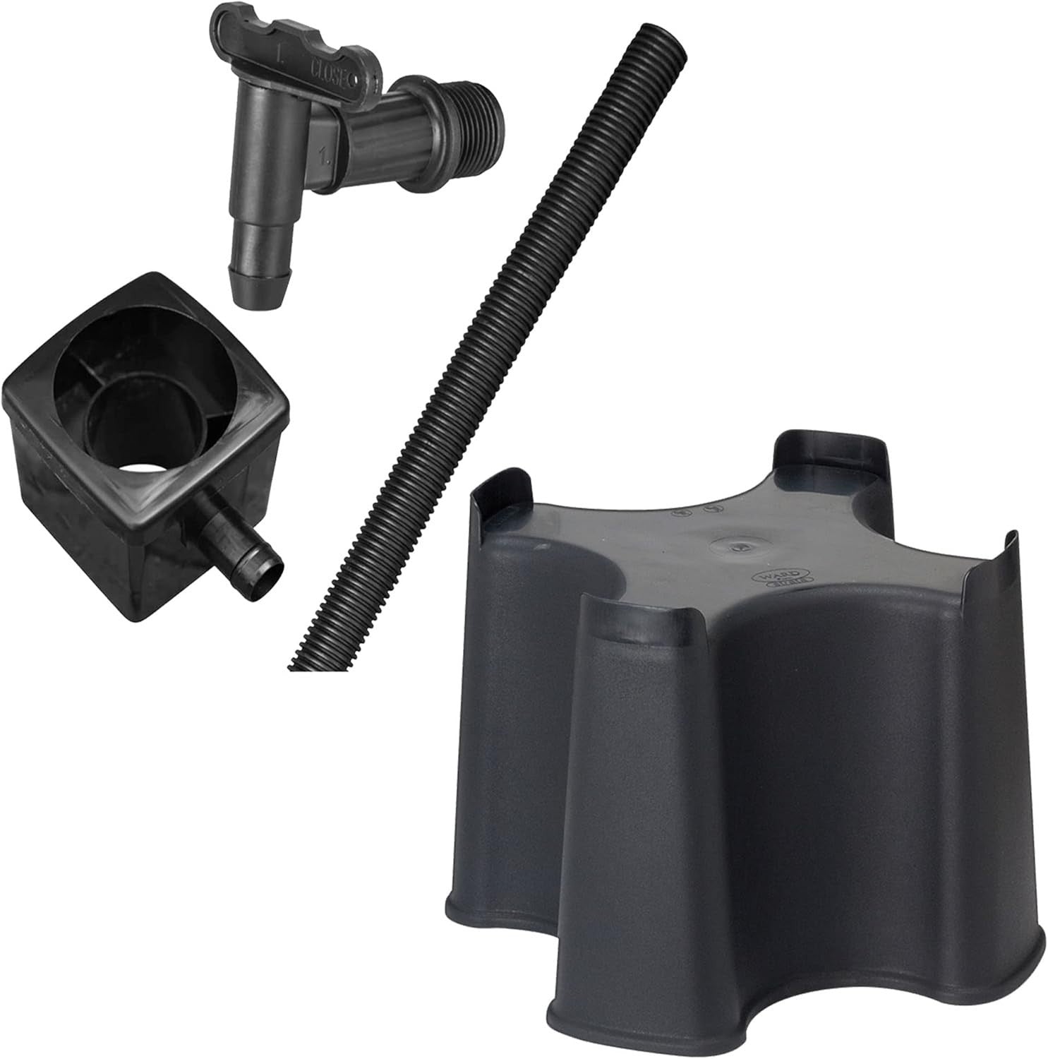 150L Slimline Garden Water Butt Set With Stand Tap and  Filler Kit Green
