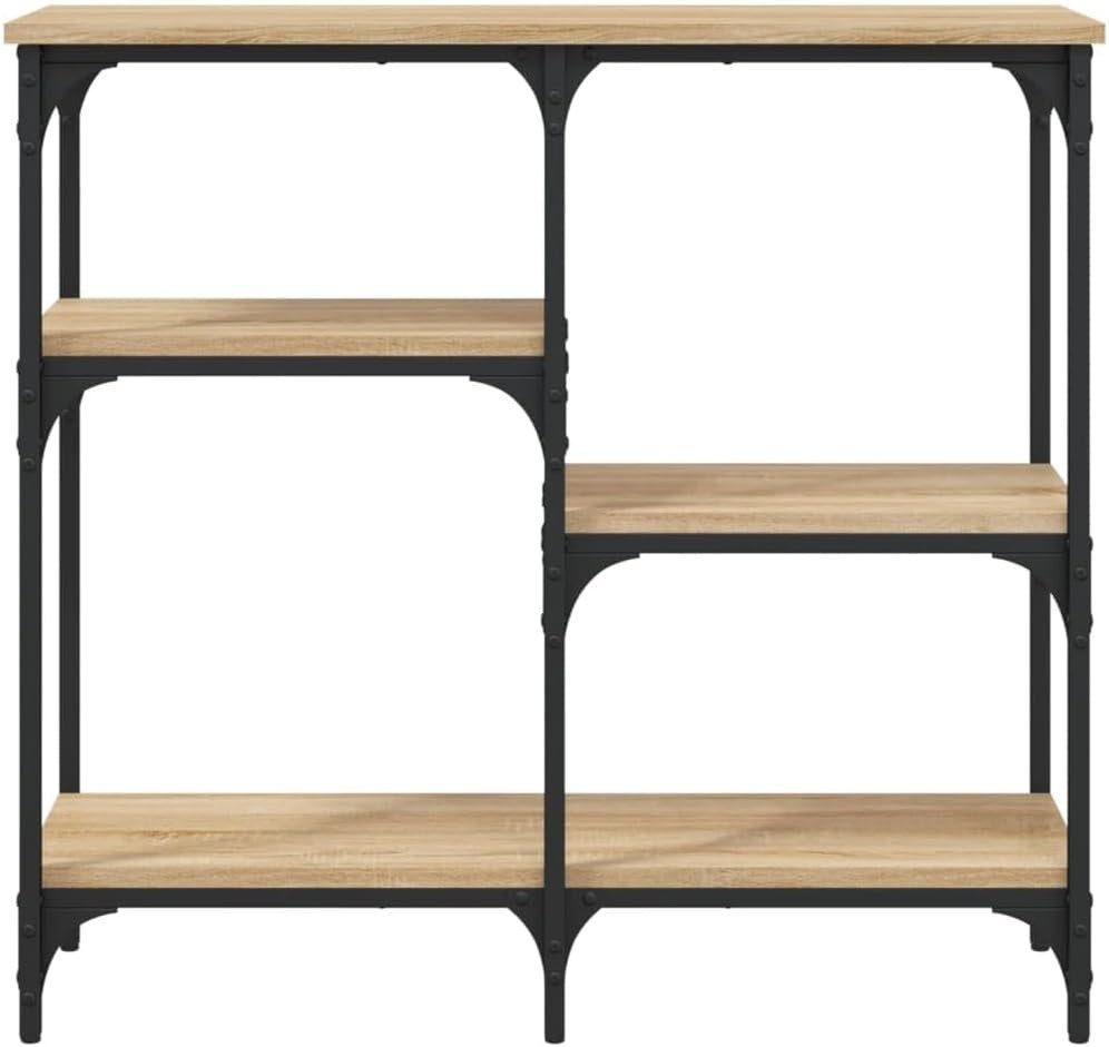 Slim Console Table with Shelves – Narrow Entryway Sofa Table 80x29x75cm