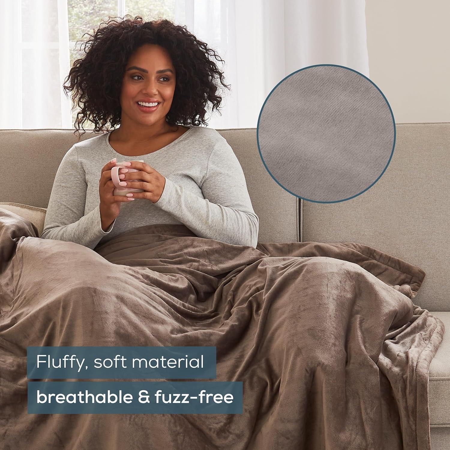 Electric Heated Throw Blanket 180x130cm Auto Shut Off Washable Soft Fleece
