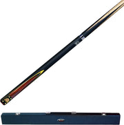 145cm 2 Piece Ash Snooker Pool Cue 9.5mm Tip Adjustable Weight Case