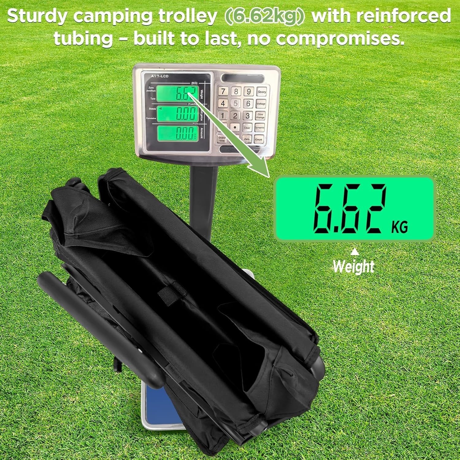 Black Heavy Duty Folding Wagon 100L All-Terrain Garden Camping Beach Trolley