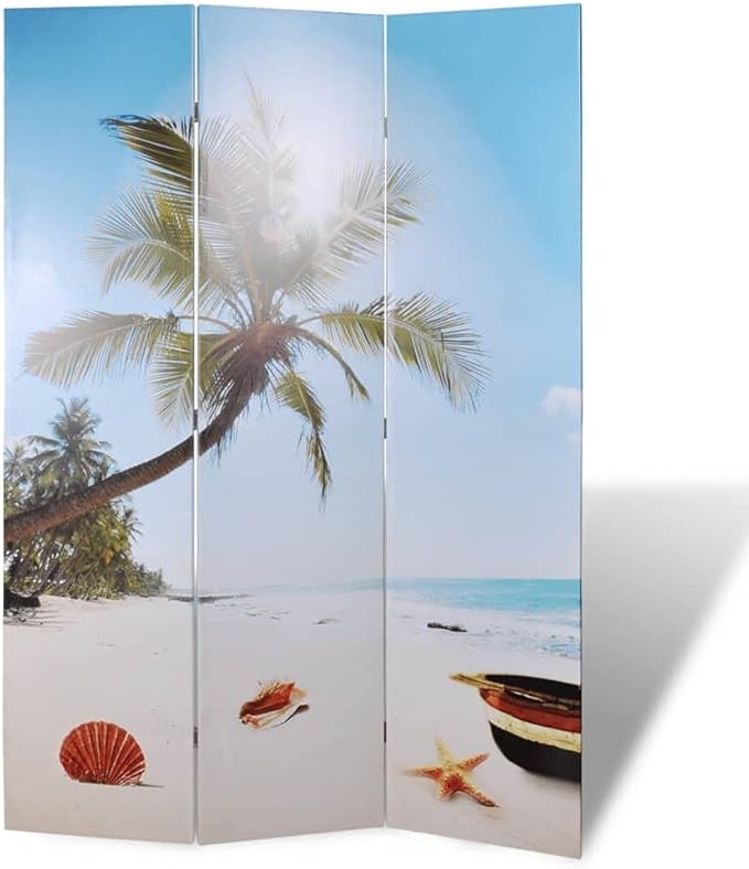 6 Panel Daisy Flower Folding Room Divider 120x170cm Privacy Screen Decor