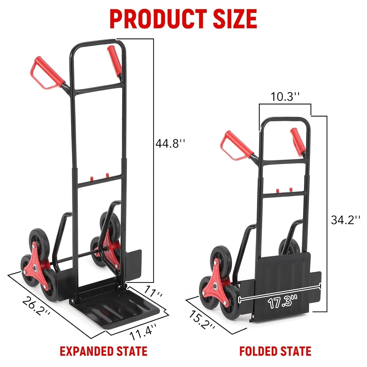 330lb Stair Climbing Hand Truck Folding 6 Wheel Grocery Luggage Cart