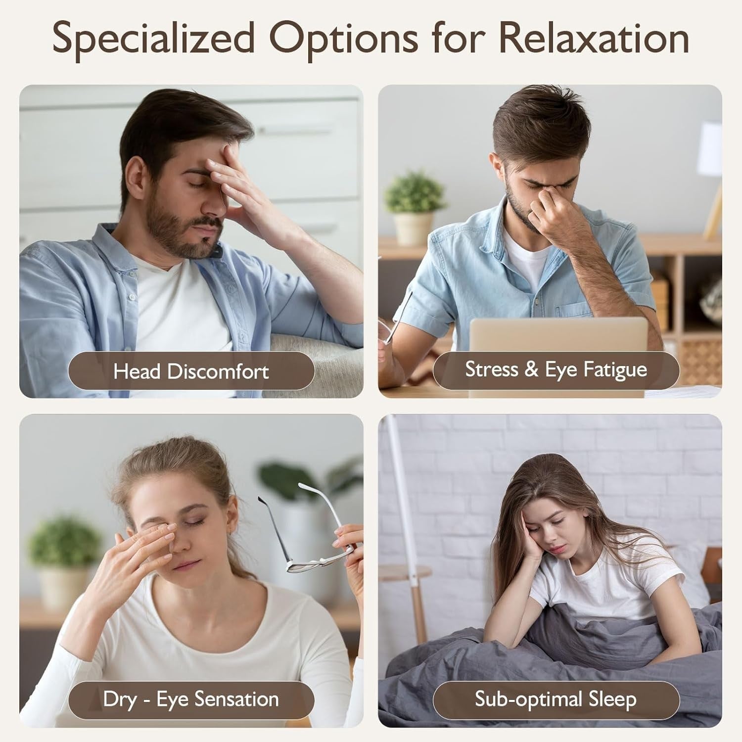Heated Eye Massager Bluetooth Sleep Mask Dry Eyes Migraine Relief