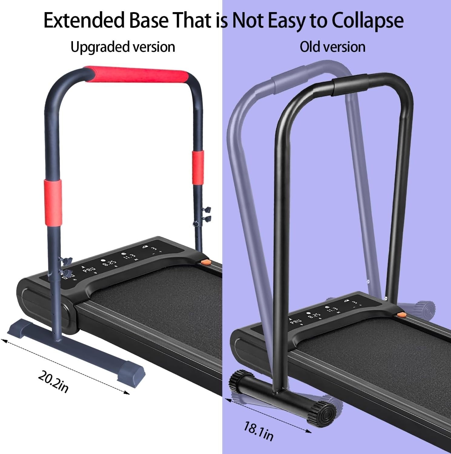 Adjustable Walking Pad Handle Bar 31.5-43in Heavy-Duty Steel Non-Slip