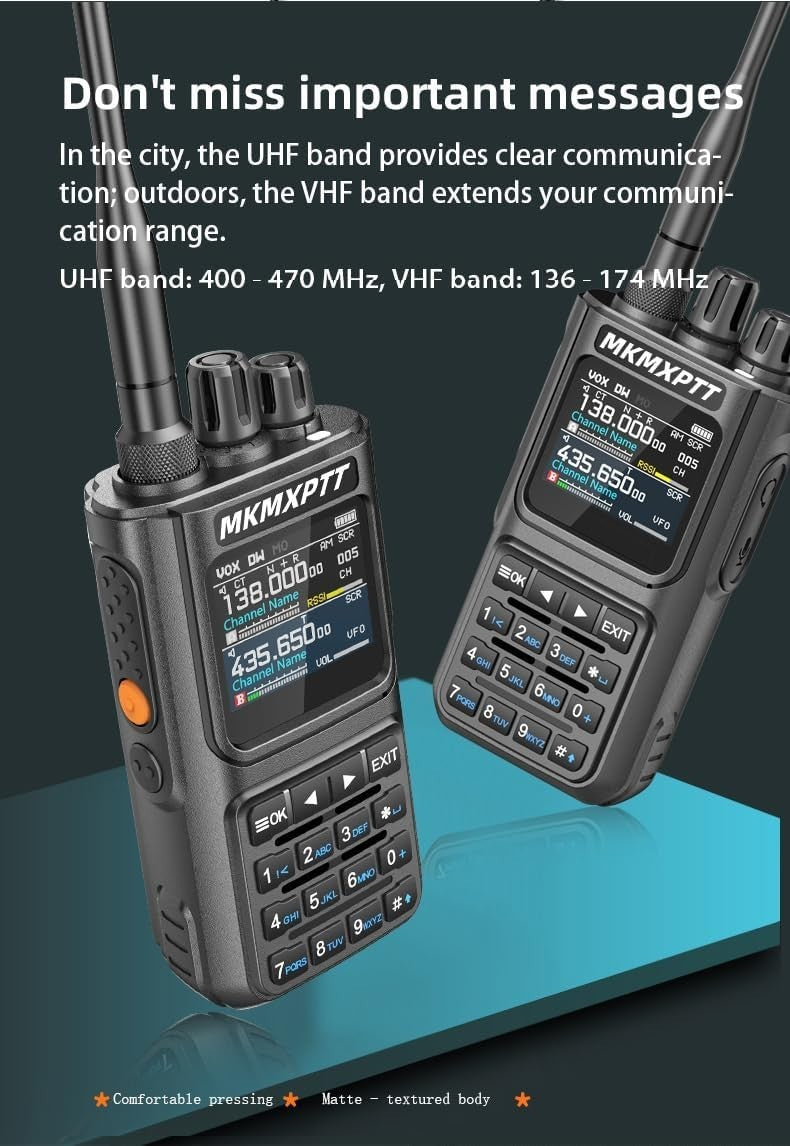 10W GPS Dual Band Walkie Talkie 6000mAh Long Range Dual Screen Radio