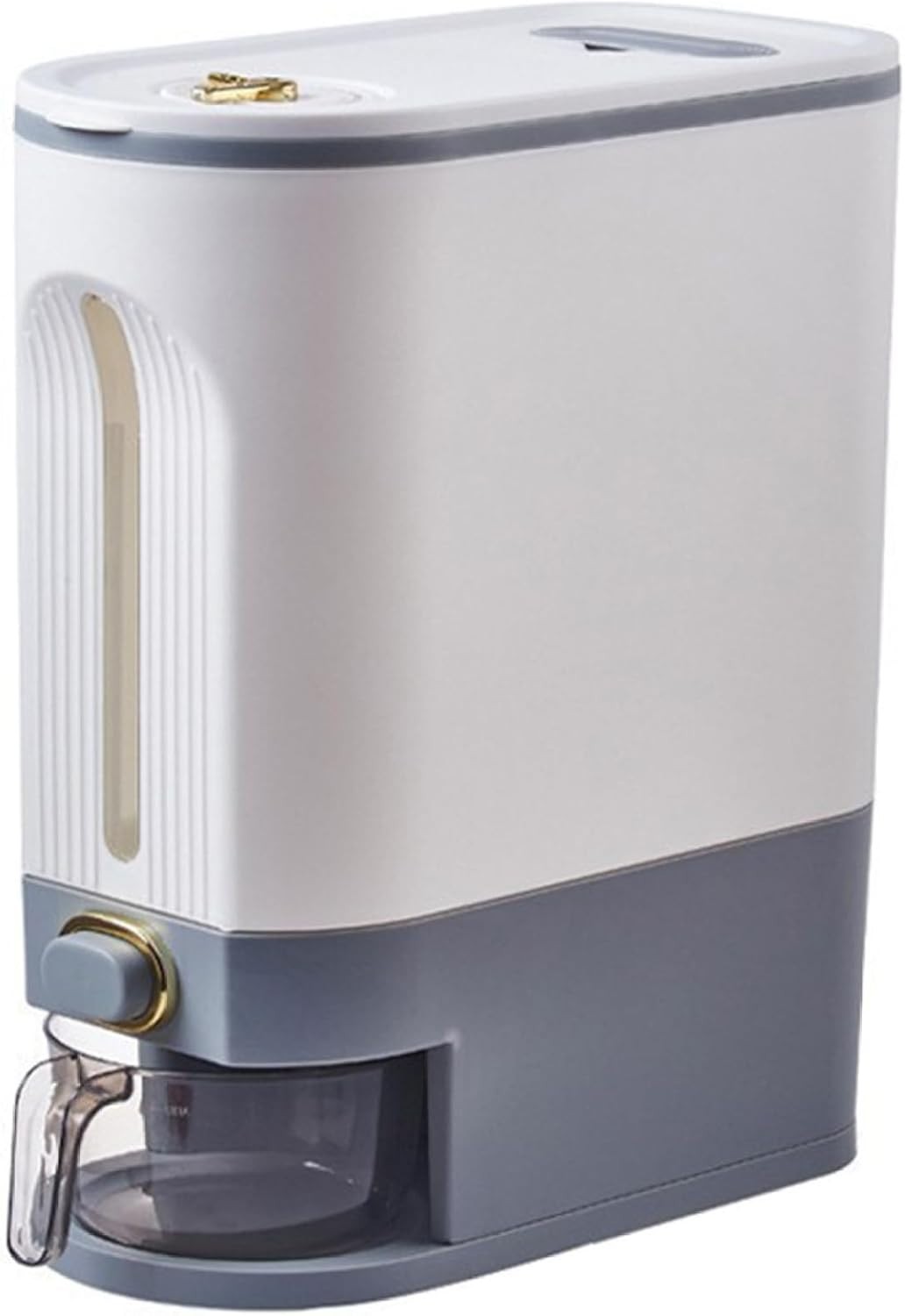 10KG Rice Dispenser with Time Scale Sealed Storage Container & Cup