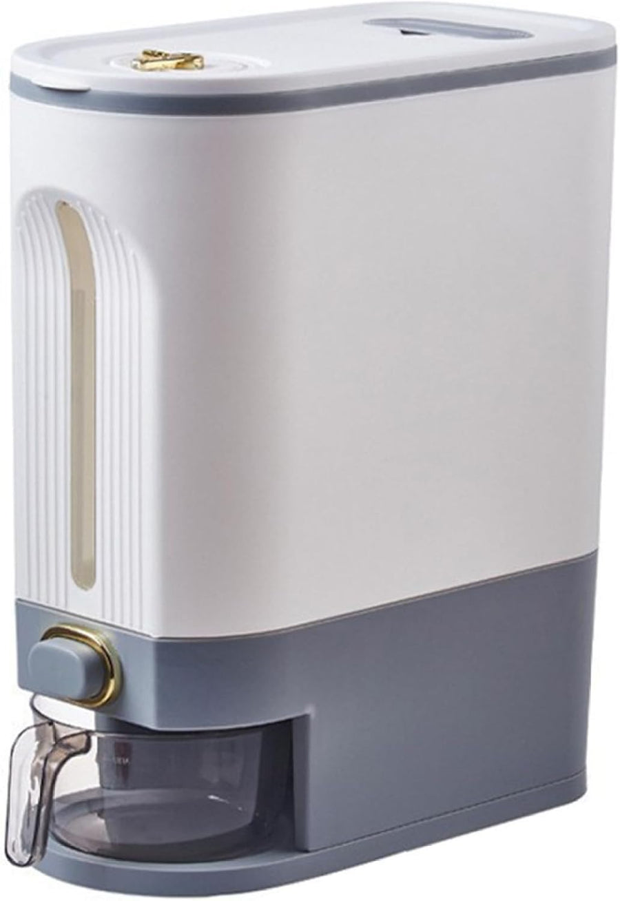 10KG Rice Dispenser with Time Scale Sealed Storage Container & Cup