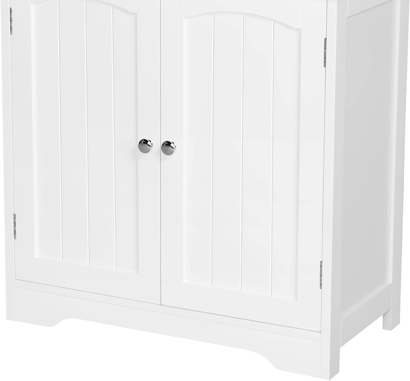 White Under Sink Bathroom Cabinet 60x30x60cm Wooden Storage Cupboard Unit