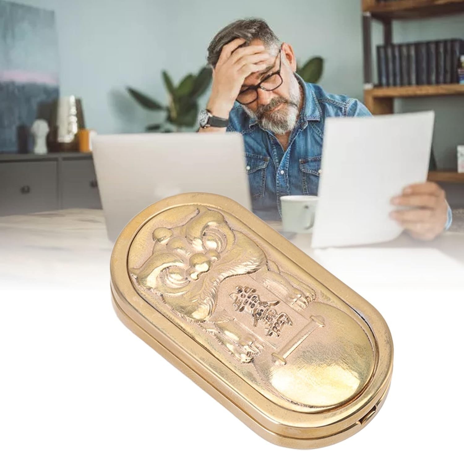 Solid Copper Magnetic Fidget Slider Stress Relief ADHD Office Desk Toy