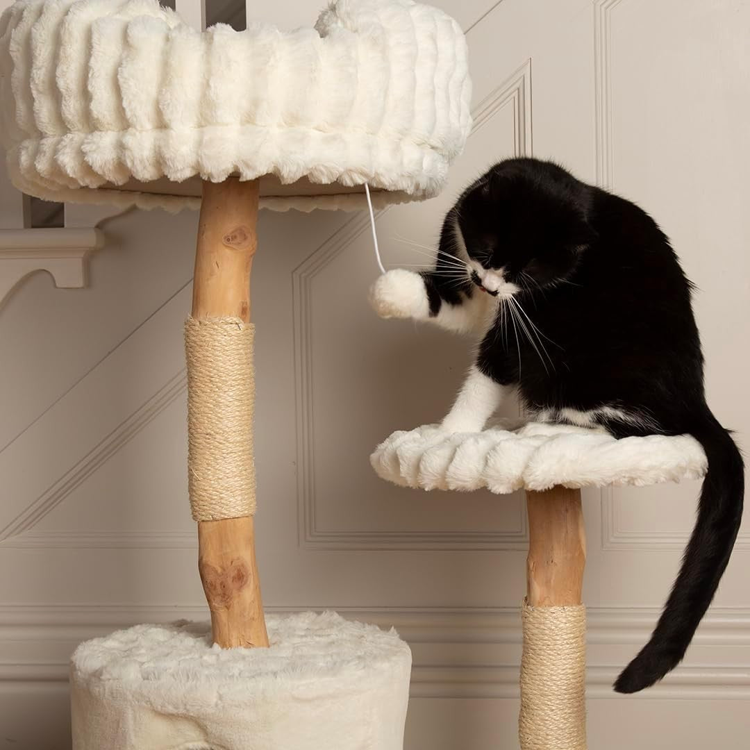 Large Cat Scratching Tree Tower with Condo Perch Hammock Plush Platforms