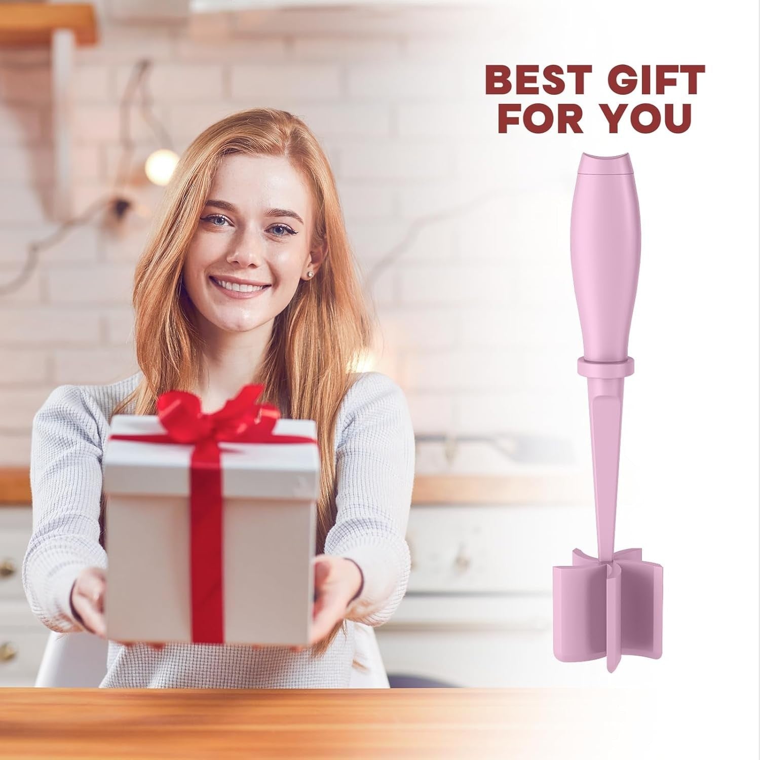 Hamburger Meat Chopper Ground Beef Masher Heat Resistant Pink