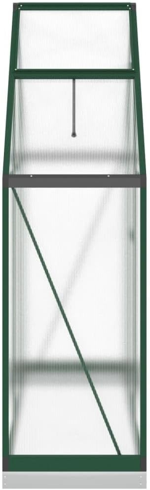 Aluminium Walk-In Greenhouse 169x58x202cm Green Polycarbonate with Base