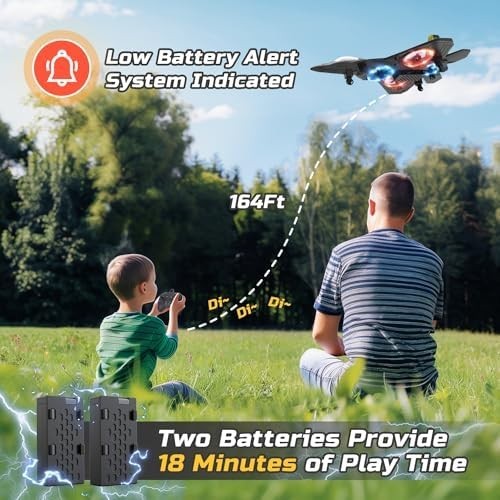 Foam RC Plane Drone for Kids LED Lights 360° Flip Auto Hover Remote