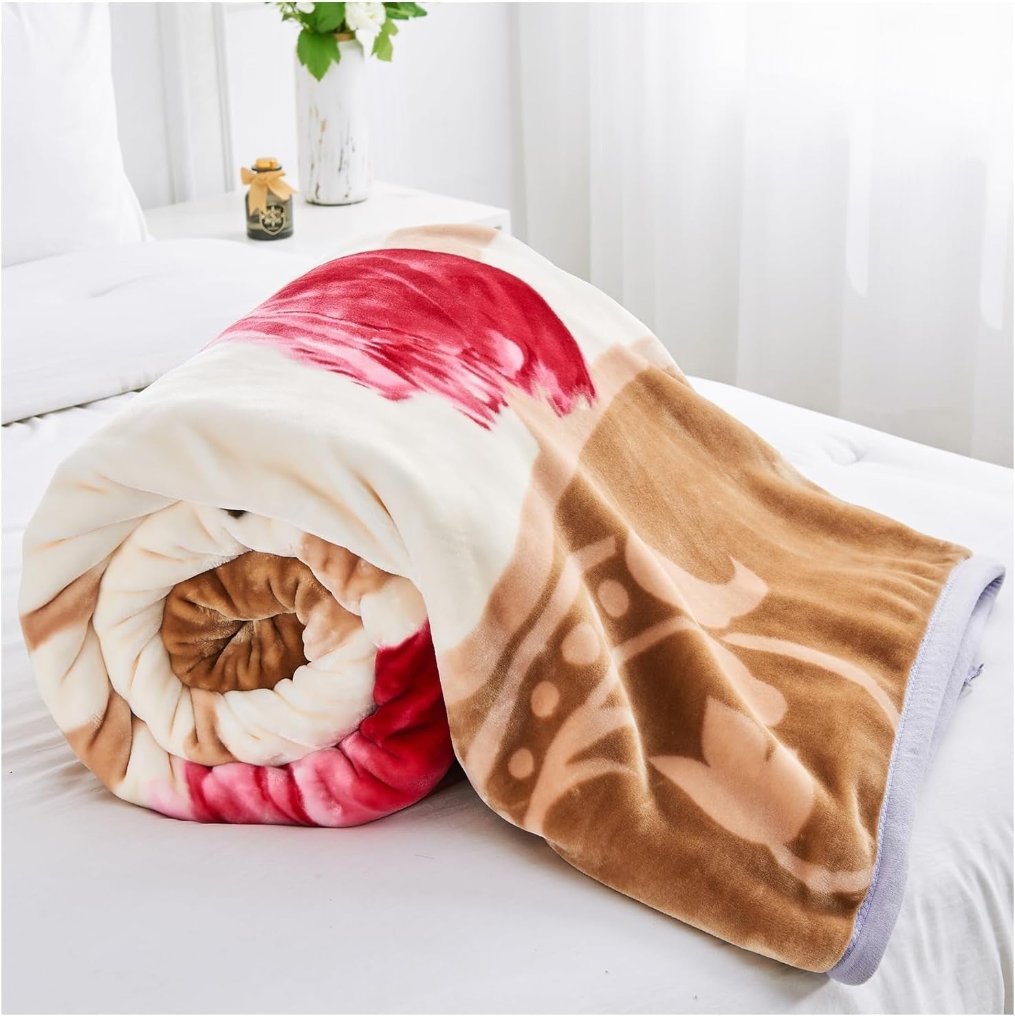 Chloe 4kg Sherpa Weighted Blanket 200x240cm King Size Bed Throw
