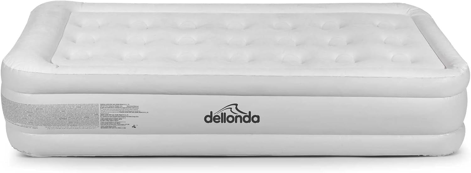Single High Raised Inflatable Air Bed with Electric Pump & Flocked Surface