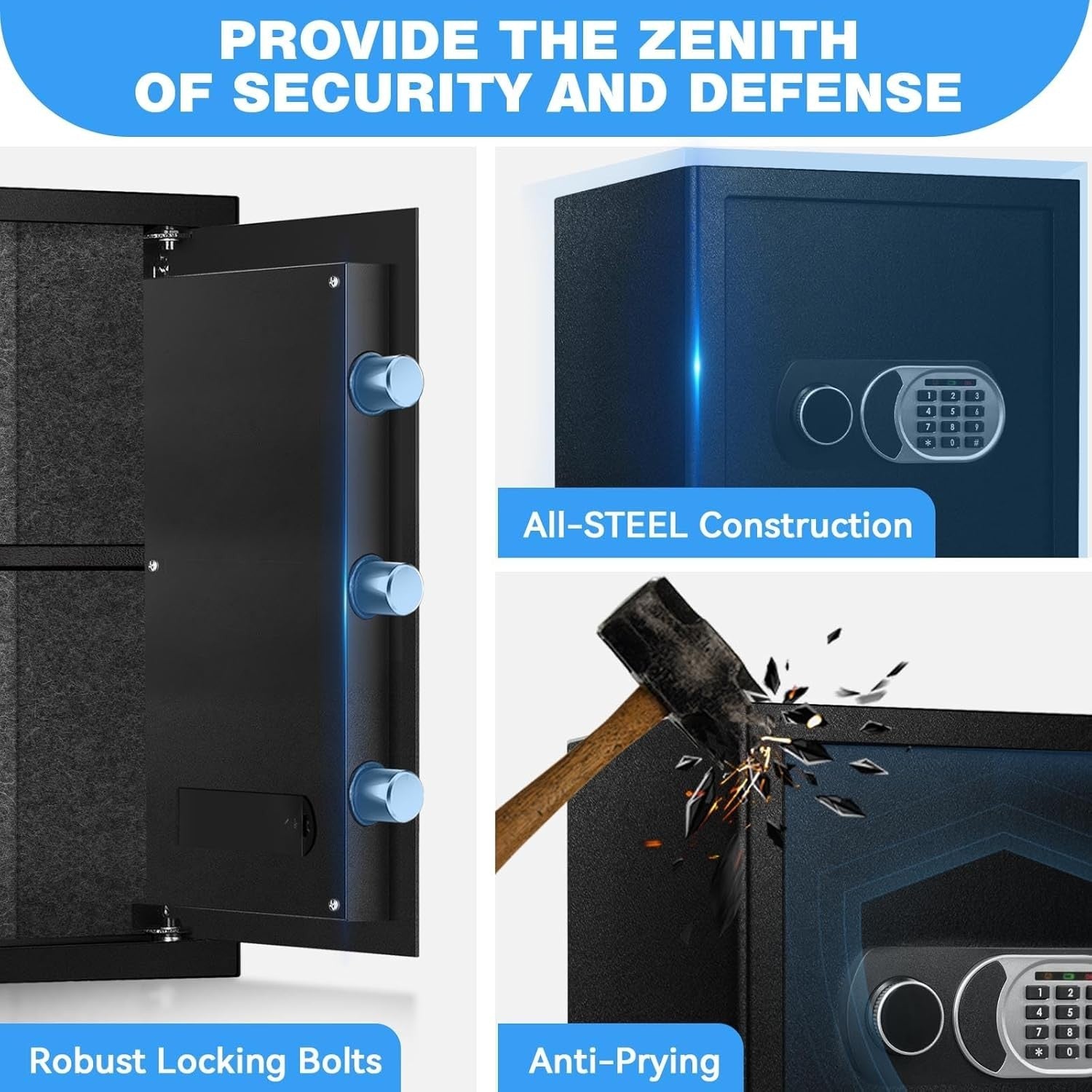 50L Fireproof Safe Box Digital Keypad Cash Document Home Security