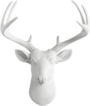 Mini White Faux Deer Head Wall Mount Resin Decor