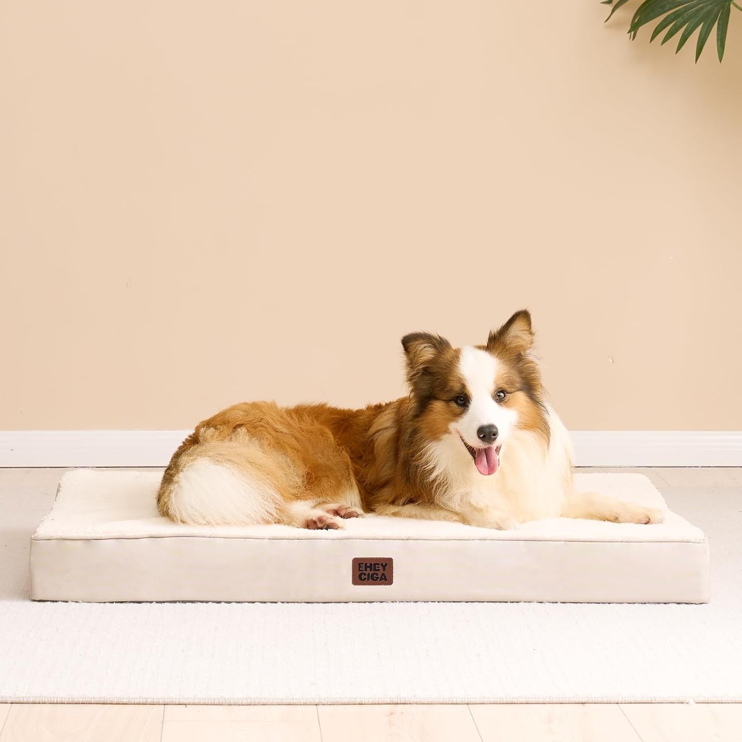 Orthopedic XL Dog Bed 112x81x9cm Washable Cover Non Slip Camel