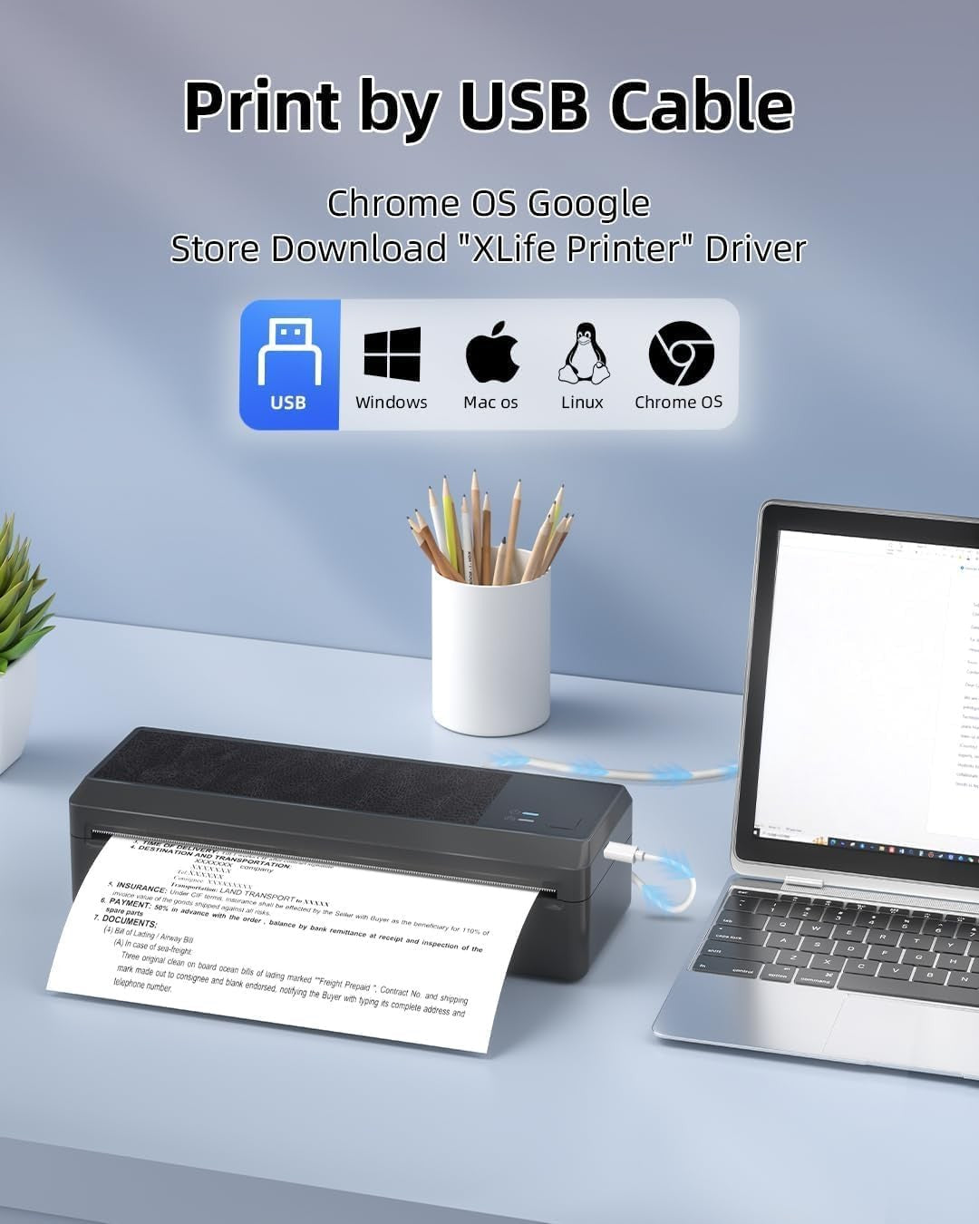 A4 Portable Bluetooth Thermal Printer Inkless Mobile