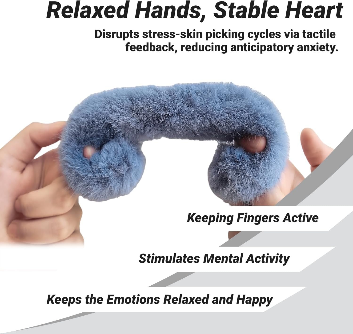 Snap Fidget Bracelet Anxiety Relief Sensory Hair Wrist Toy Blue