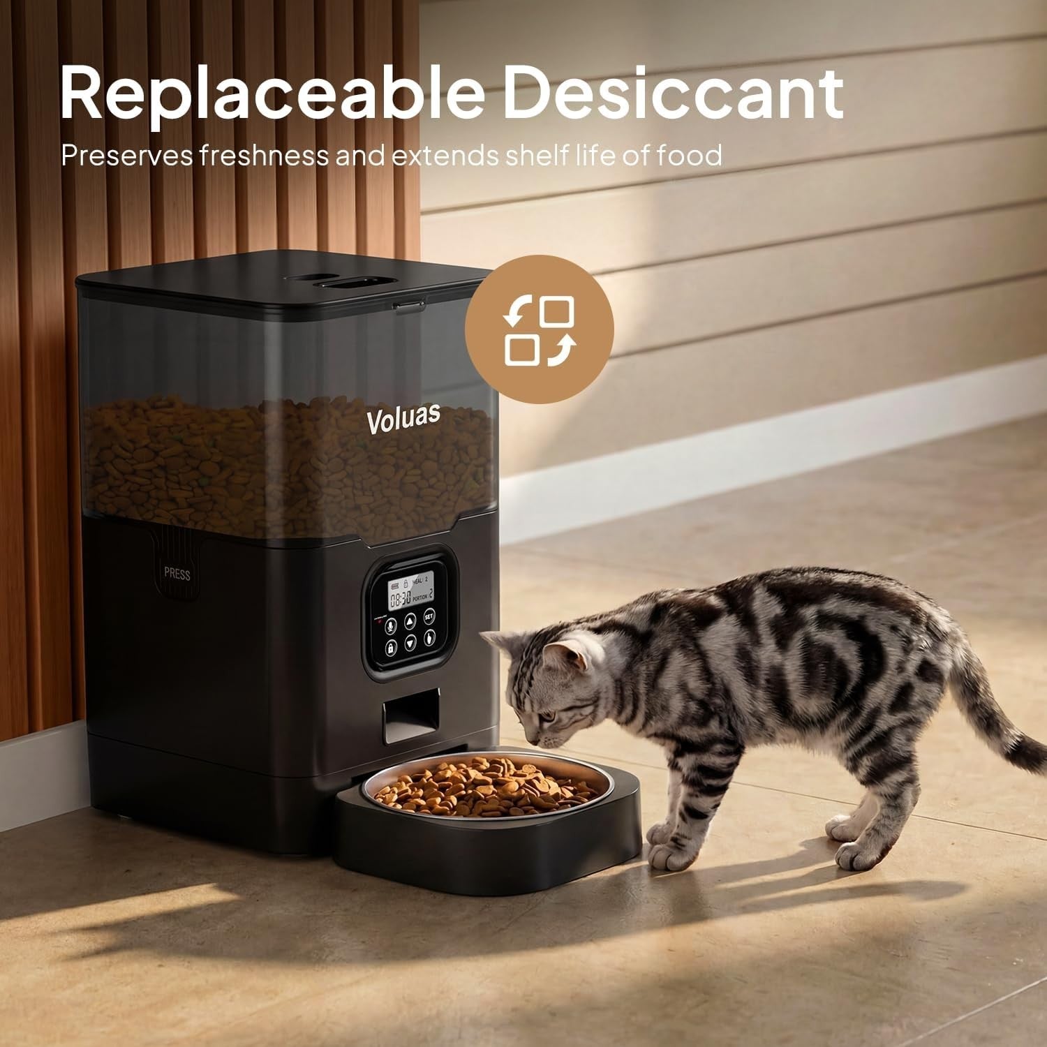 4L Automatic Cat Feeder Timer Food Dispenser Portion Control Voice