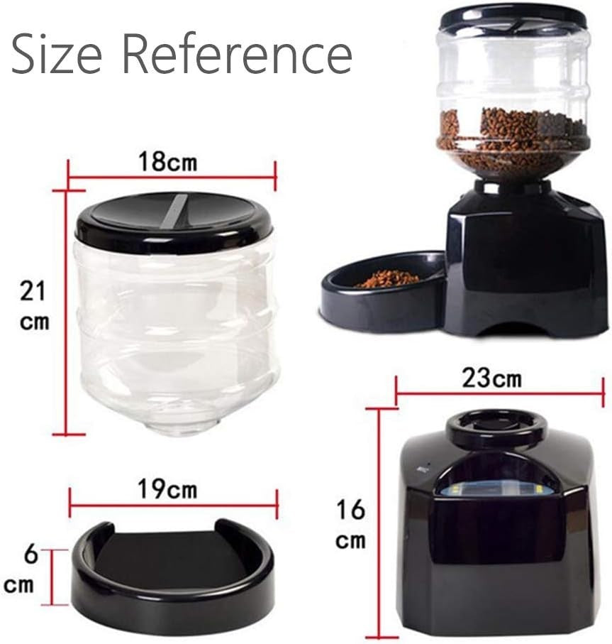 5.5L Automatic Pet Feeder Timer Food Dispenser 3 Meals Voice Record