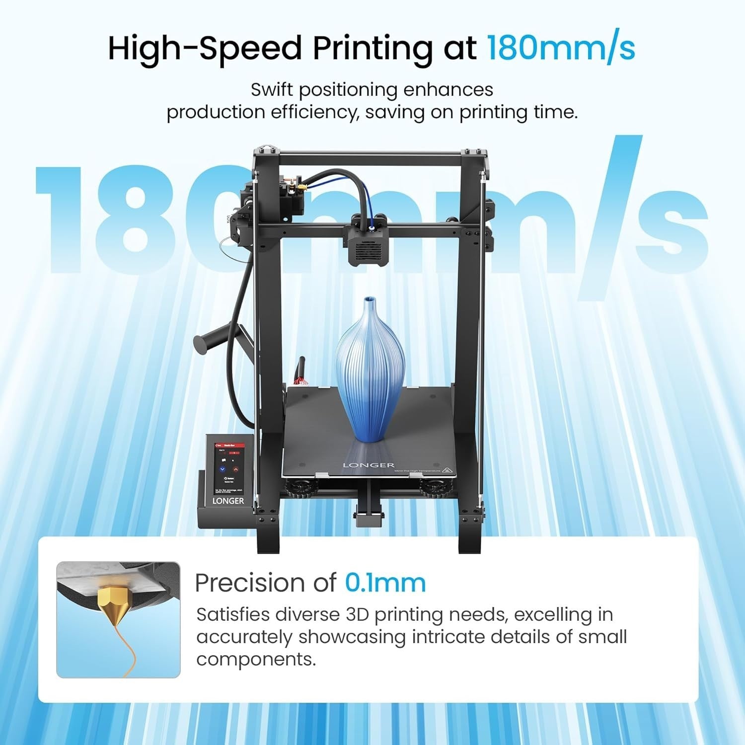 Large Open Source 3D Printer 300x300x400mm Silent Resume Touch