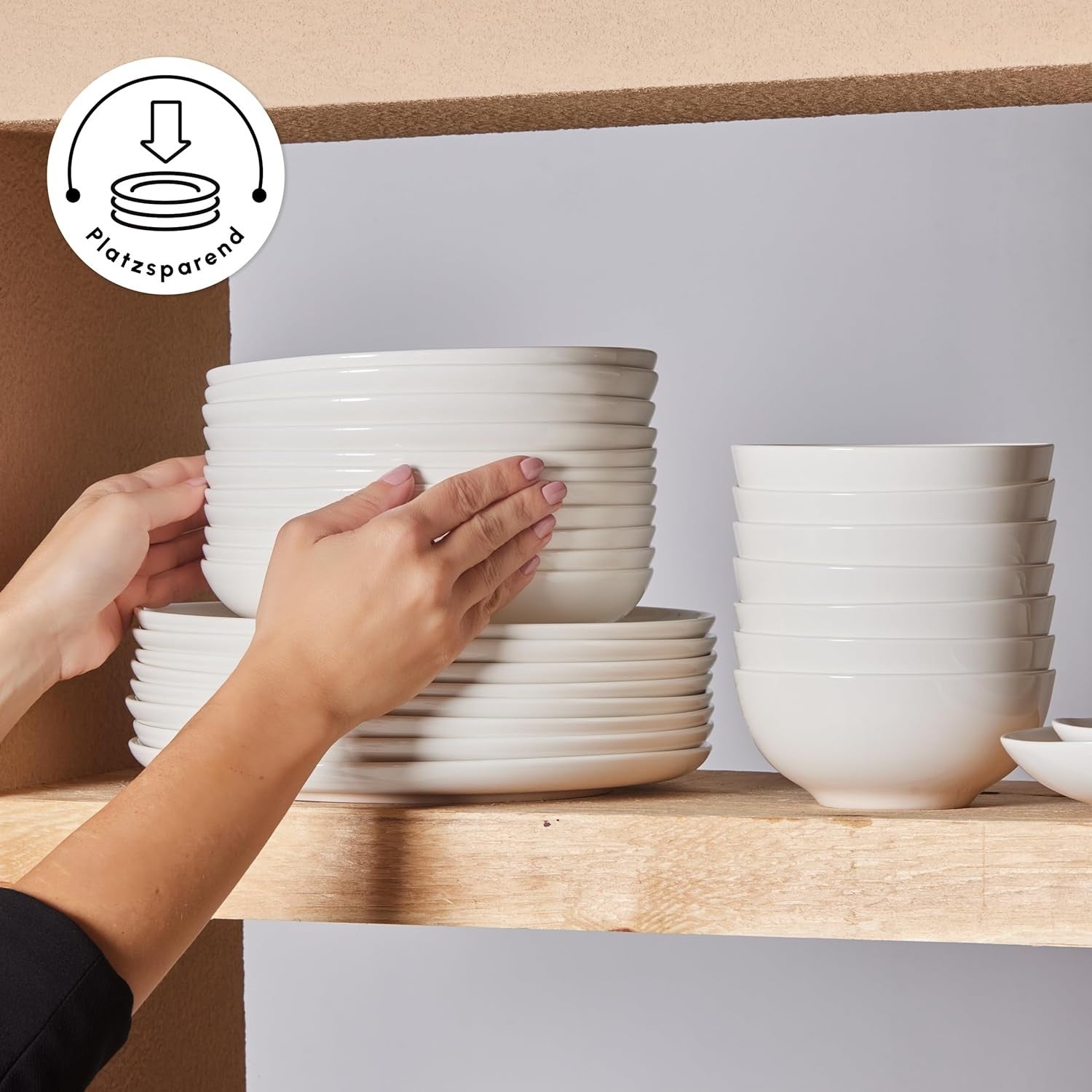 41pc Bone China Dinnerware Set Plates Bowls Cups Minimalist Tableware