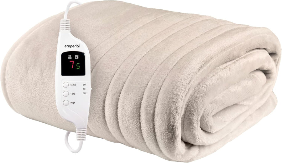 Electric Heated Throw Blanket 9 Heat Settings Soft Fleece 160x130cm