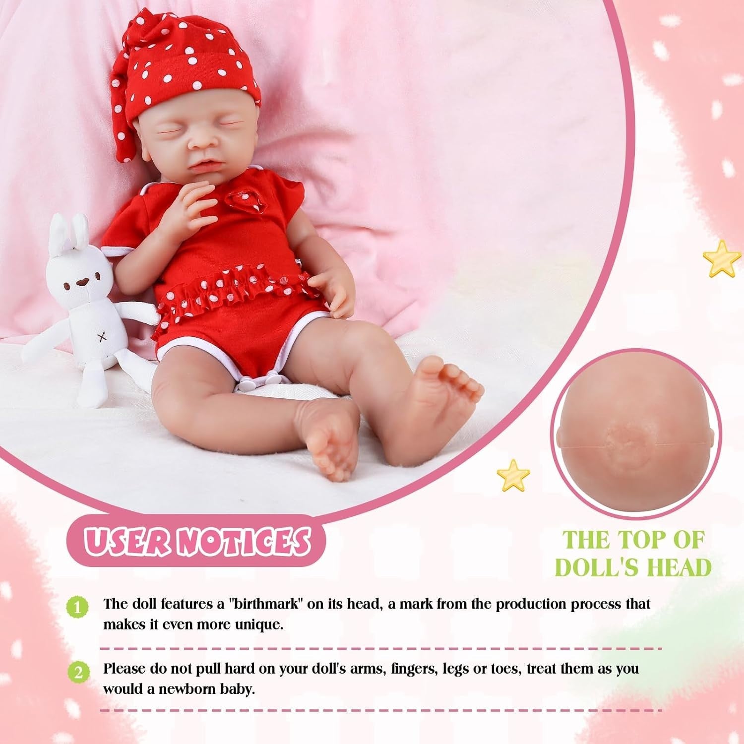 12in Full Silicone Reborn Baby Doll Open Mouth Newborn Girl