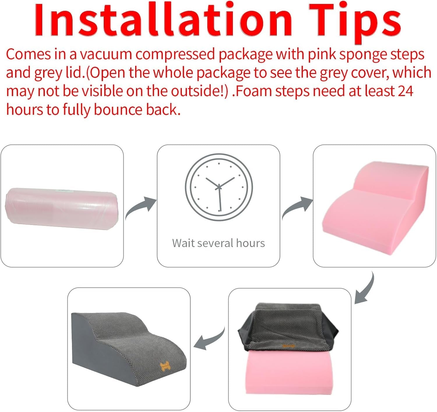 2-Step Dog Stairs Non-Slip Pet Ramp for Small Dogs Cats