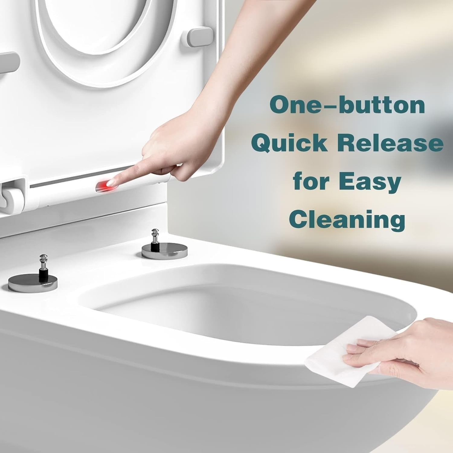 Family Toilet Seat Soft Close D-Shape Quick Release Removable Child Seat White
