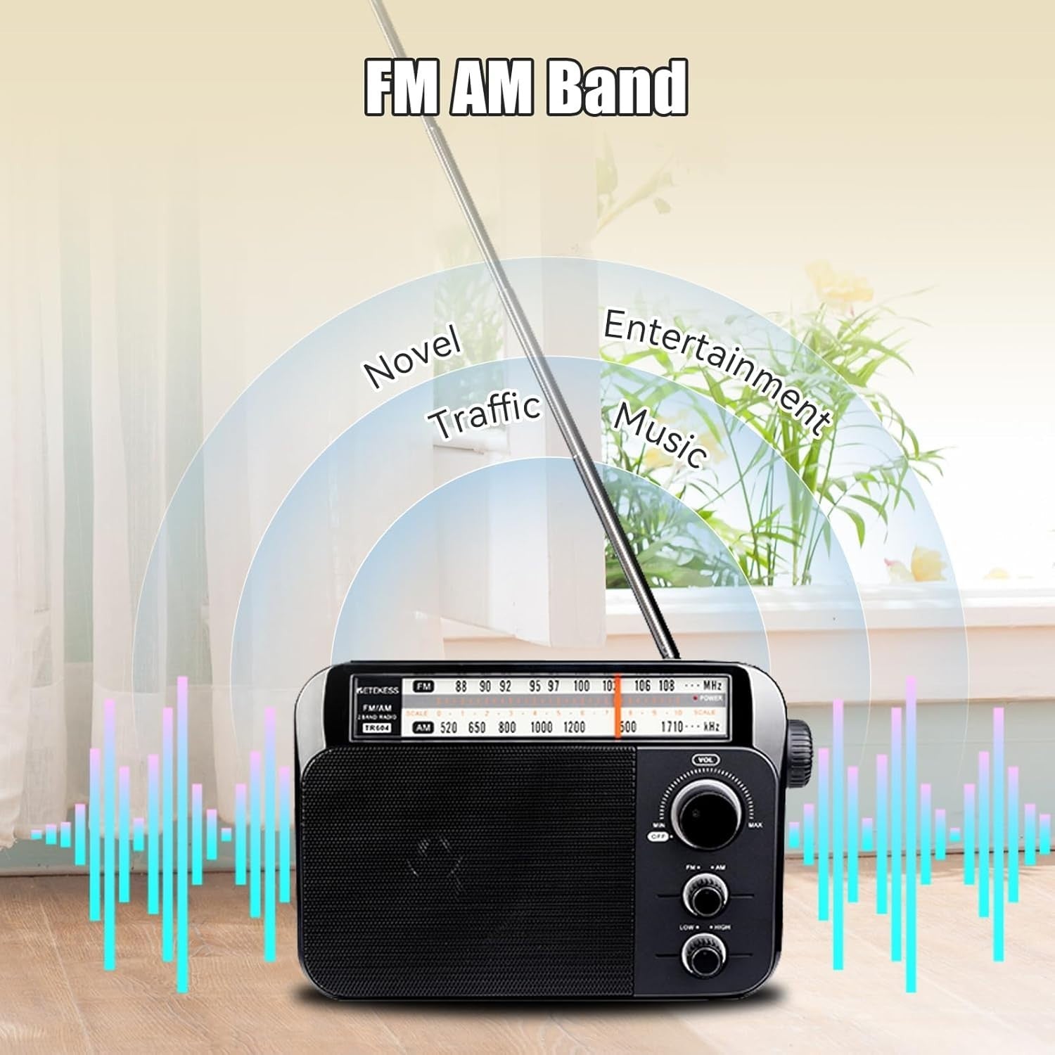 Portable AM FM Radio Battery & Mains Large Speaker Easy Use
