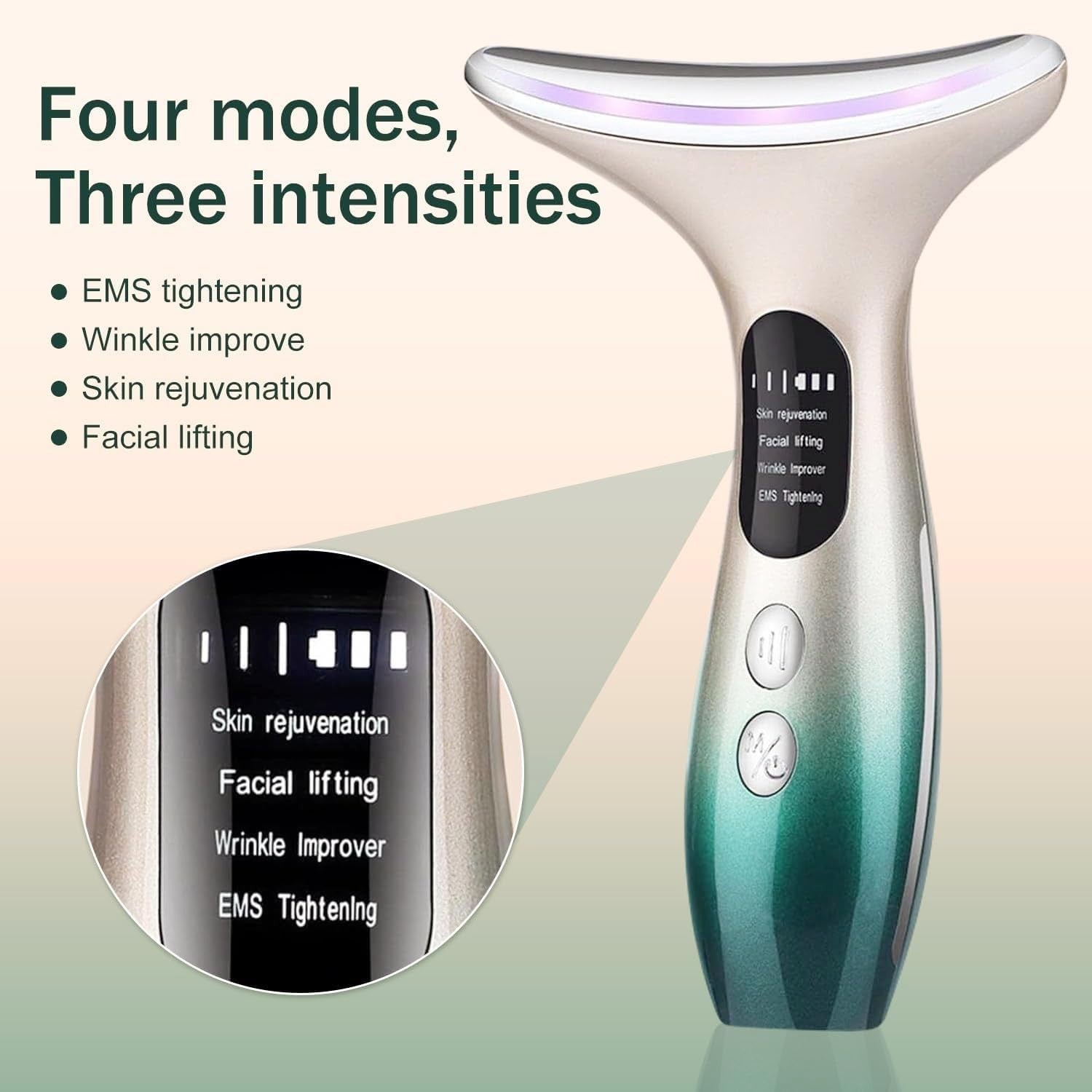 EMS Facial Massager Face Lifting Microcurrent LED Heat Sculpting