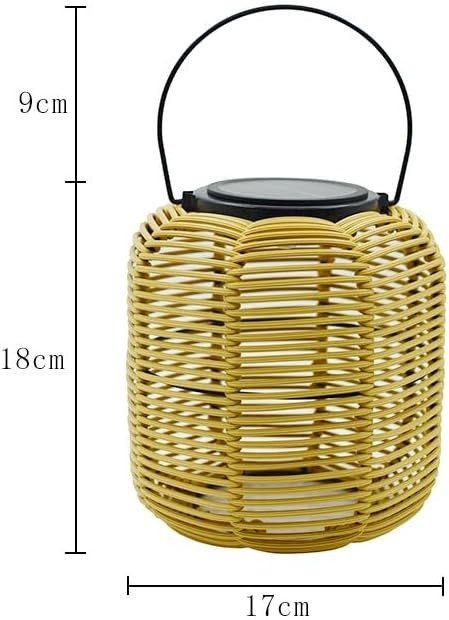 Japanese Hanging Solar Lantern – Rattan Outdoor Garden Light (Size C)