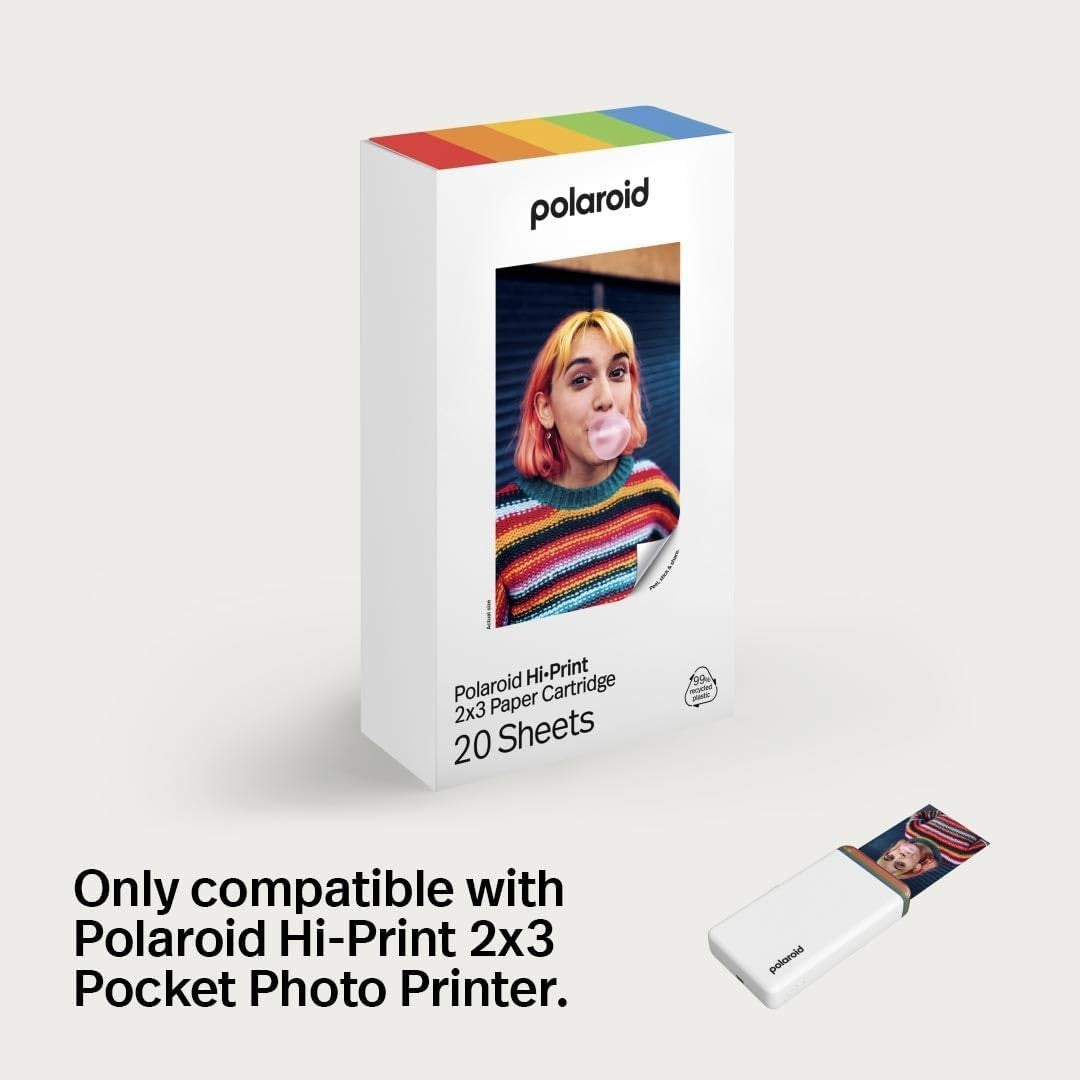 Bluetooth Pocket Photo Printer Portable 2x3 Dye Sublimation Black