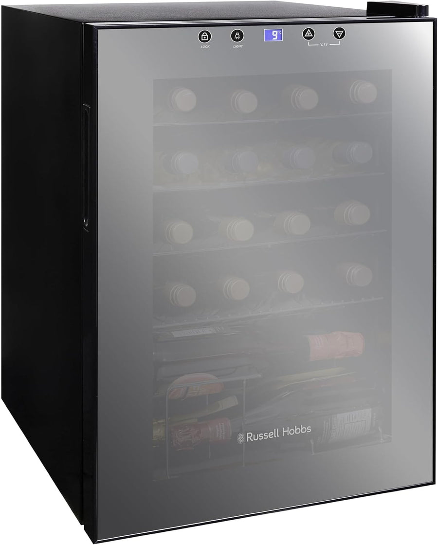 Wine Cooler Fridge 20 Bottle Freestanding Drinks Fridge LED Glass Door