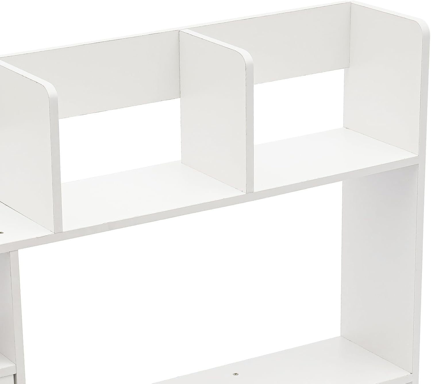 Adjustable Expandable Desktop Bookshelf 5-Tier Storage Organizer White