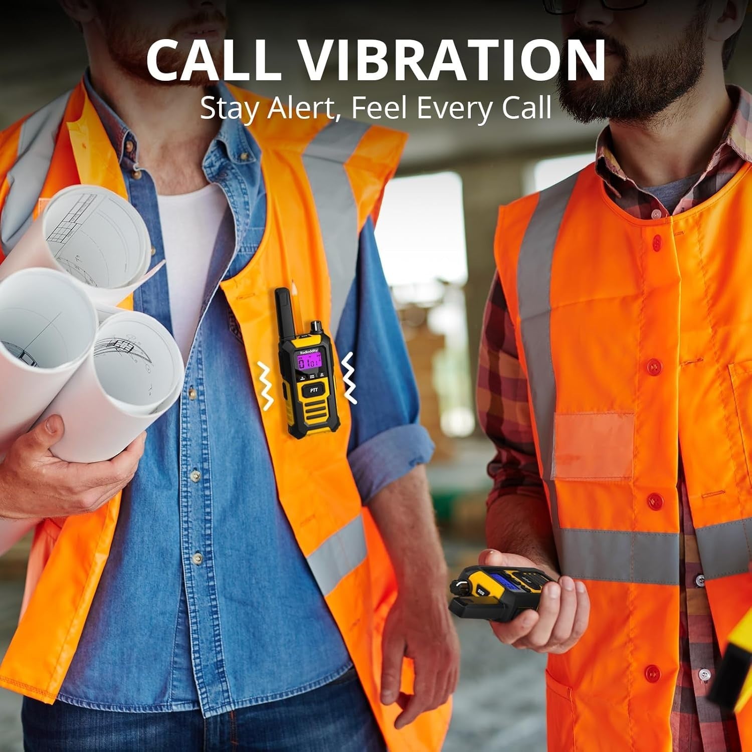 IP67 Waterproof Walkie Talkies 2 Pack 6KM Range Rugged Two Way Radio