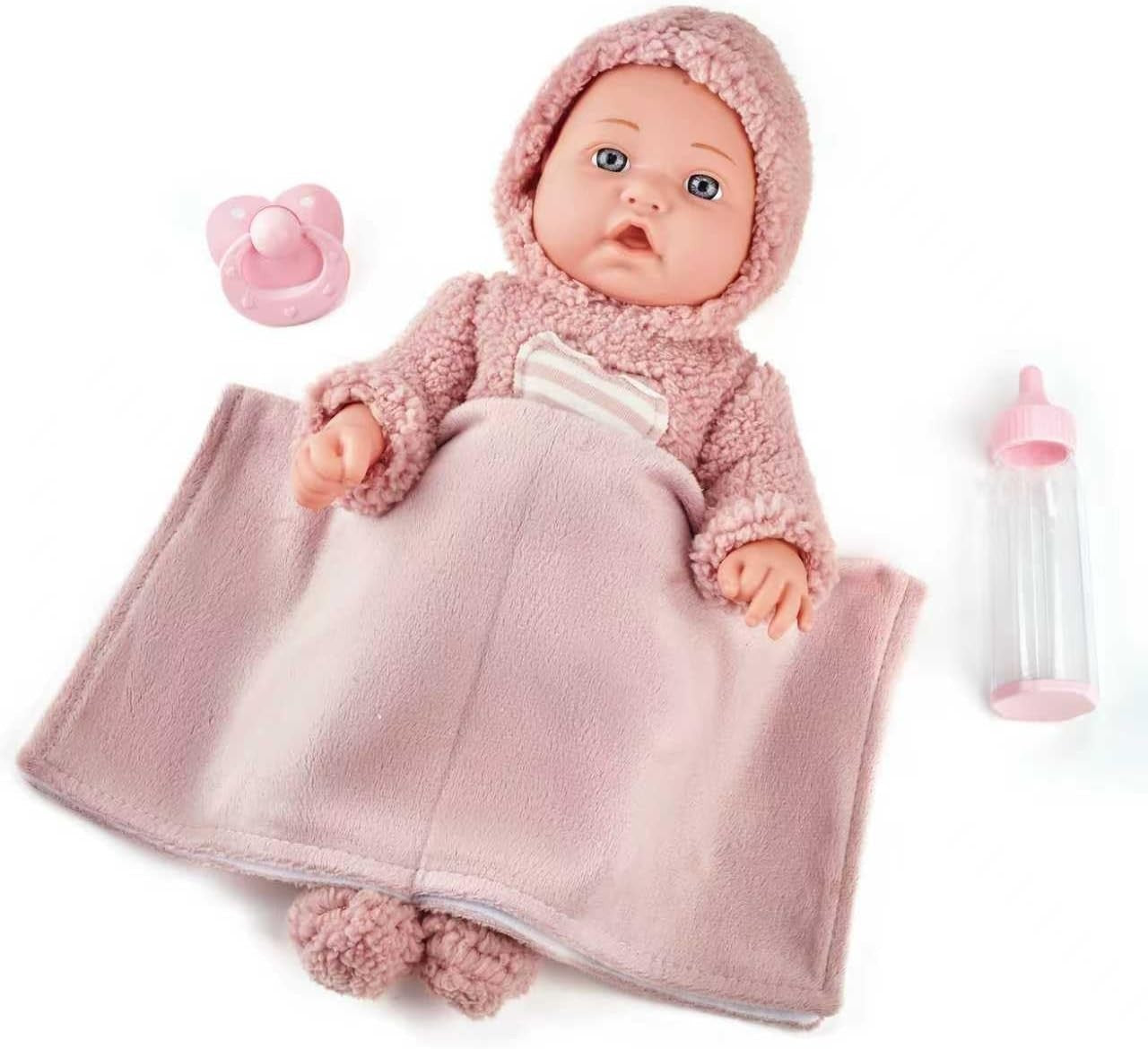 12in Baby Doll Set Toddler Toy with Bottle Blanket Pacifier Gift