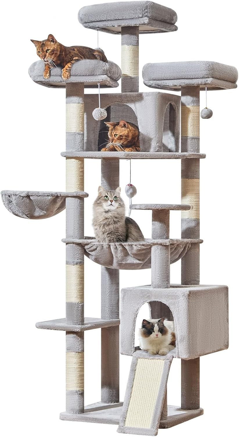 Large Cat Tree Tower 193cm Multi Level Scratching Post Condo Indoor Cats