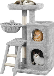 Cat Tree Tower 94cm Multi Level Condo Scratching Post Hammock Ladder Indoor