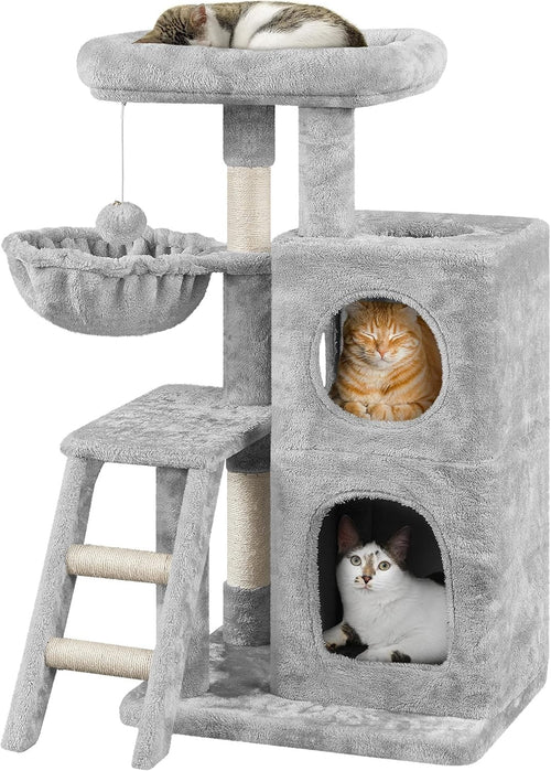 Cat Tree Tower 94cm Multi Level Condo Scratching Post Hammock Ladder Indoor