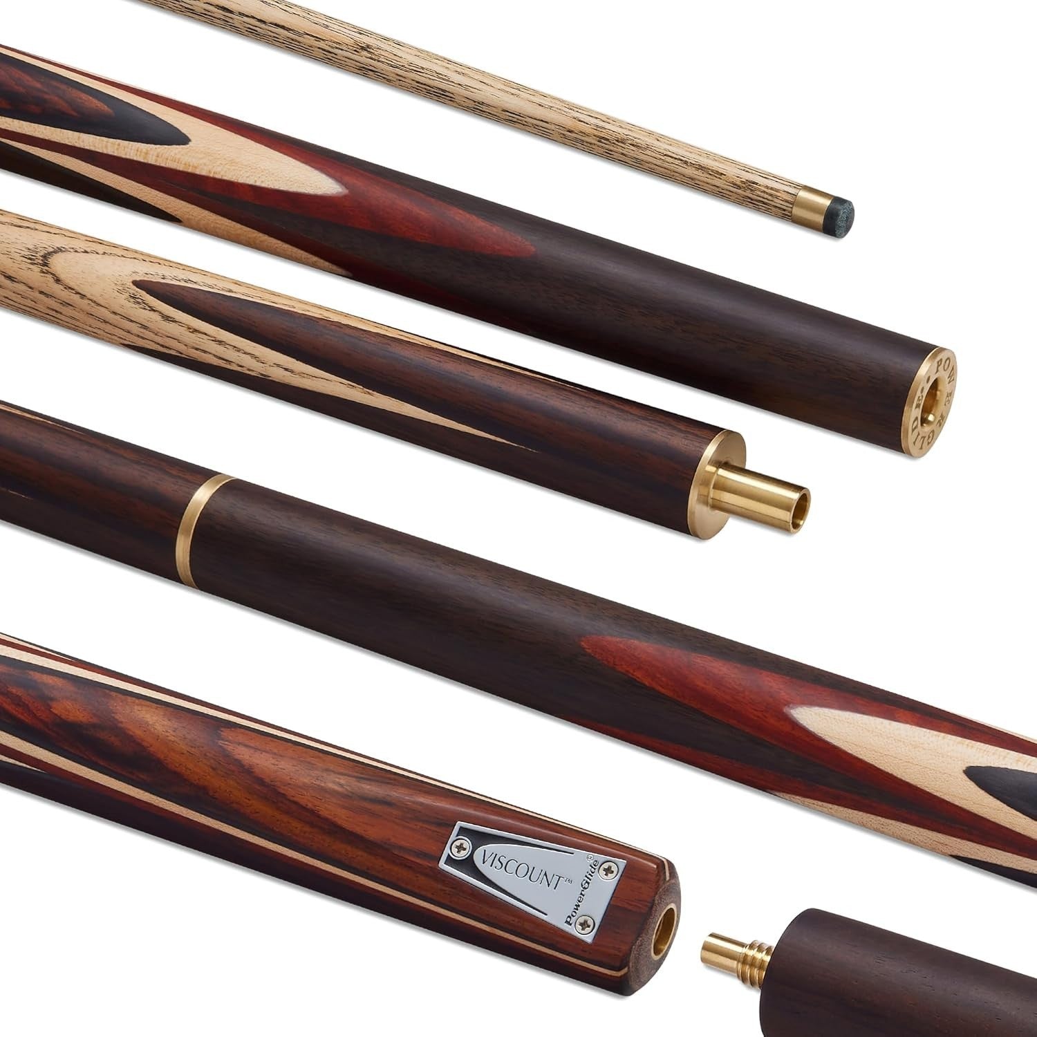 57” Snooker Pool Cue 3/4 Joint Ash Shaft Rosewood Butt 9.5mm 19oz