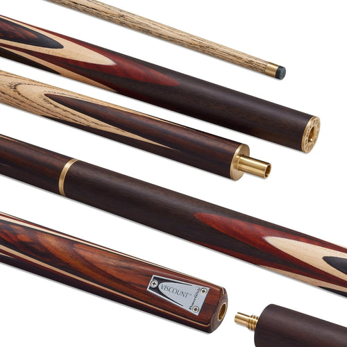 57” Snooker Pool Cue 3/4 Joint Ash Shaft Rosewood Butt 9.5mm 19oz