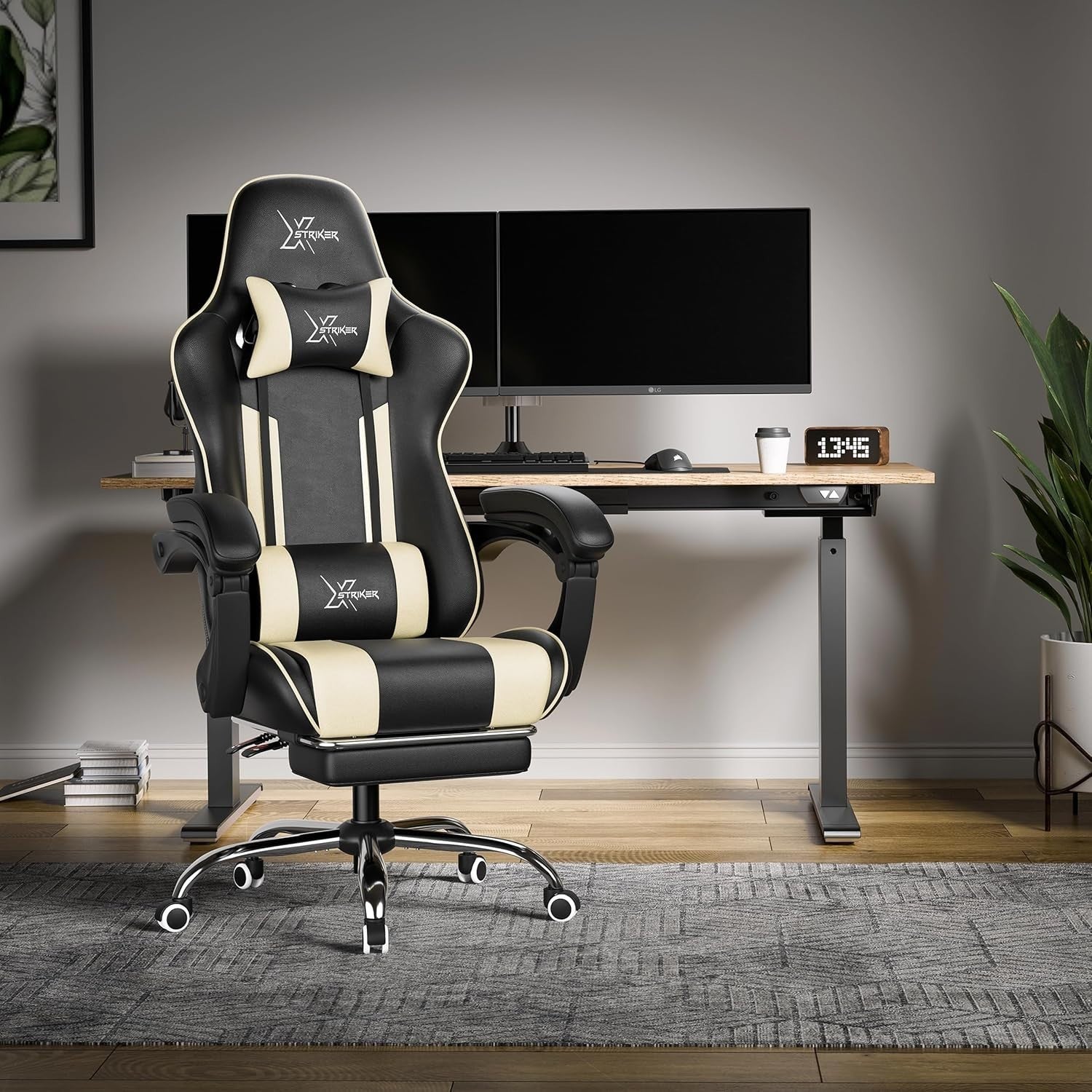 Ergonomic Gaming Chair PU Leather Racing Office Desk Recliner Footrest Swivel
