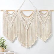 Large Boho Macrame Wall Hanging Tassel Bead Woven Tapestry Decor