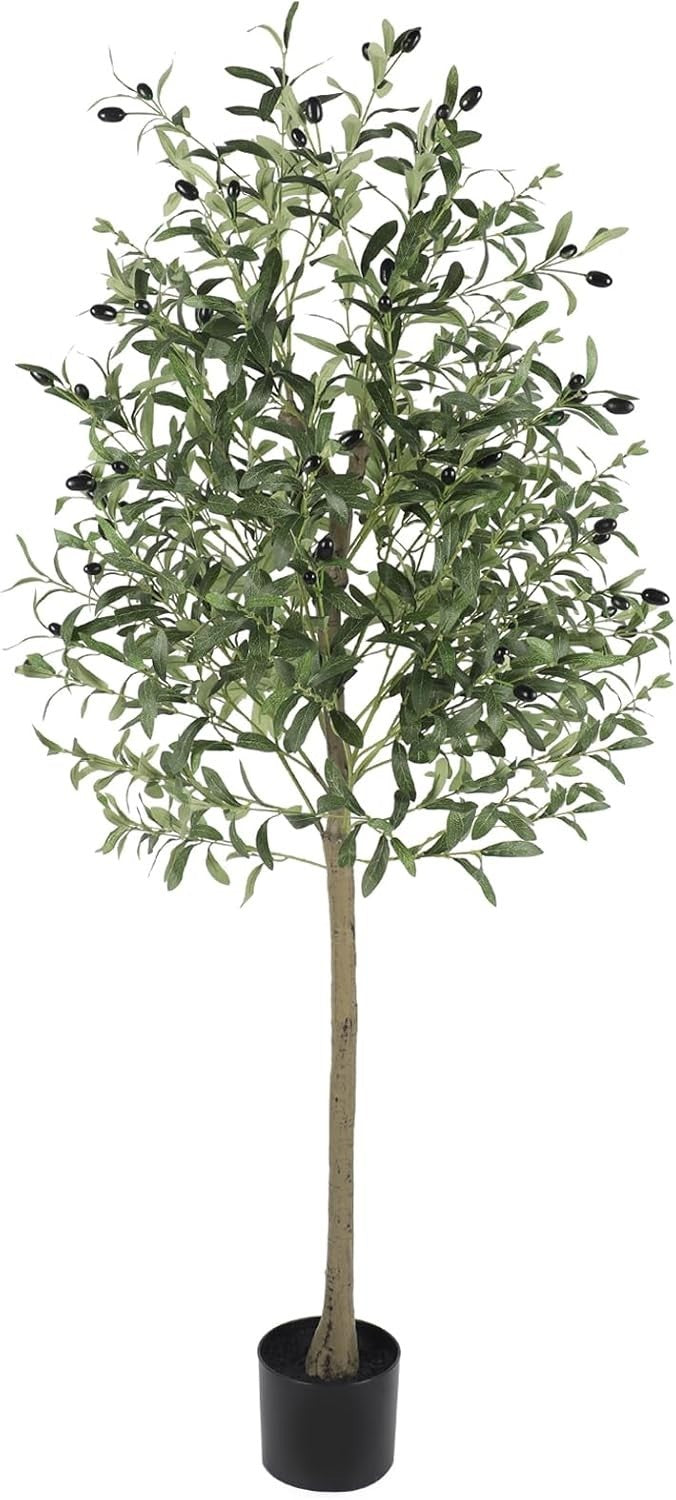 5ft Artificial Olive Tree Tall Faux Plant Indoor Decor Realistic Leaves & Trunk