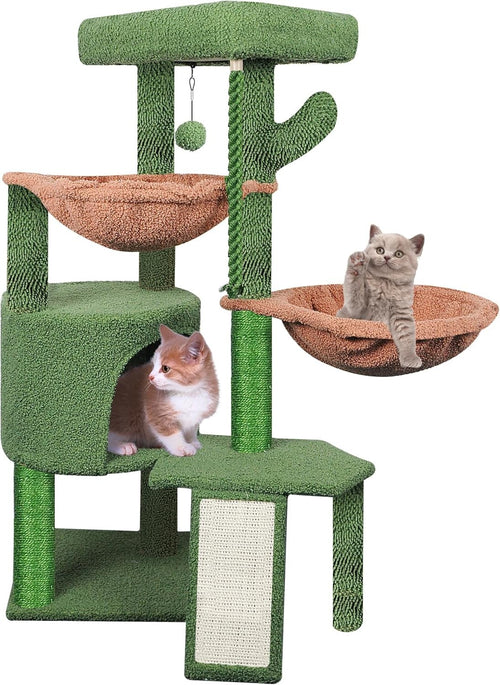 Cat Tree 95cm Climbing Tower Scratching Posts Condo Hammocks for Indoor Cats